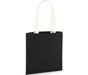 WESTFORD MILL W801C - Sac organique en coton canvas avec anses contrastées Black/Natural