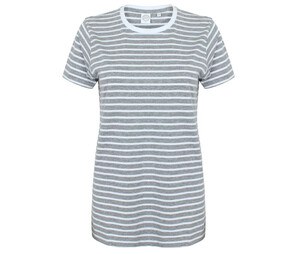SF Men SF202 - UNISEX STRIPED T Heather Grey / White